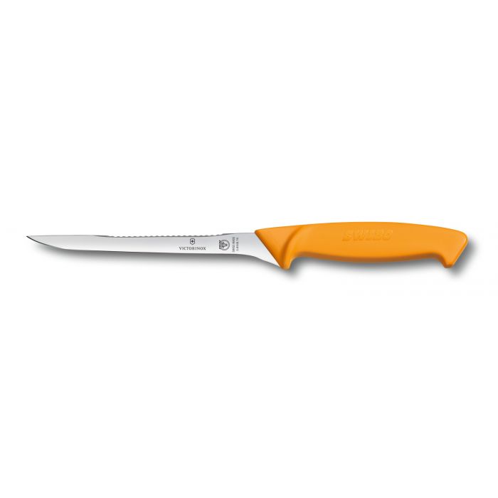 Victorinox Swibo Fish filleting knife, narrow handle, flex blade with  scalers