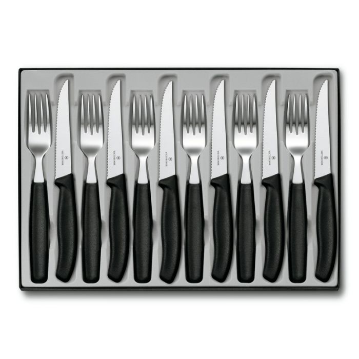 Victorinox Küchen-Steakmesser Mittel Swiss Classic 2 auf Cuchillo Gourmet Negro 12 CM Blister 6.7903.12B 