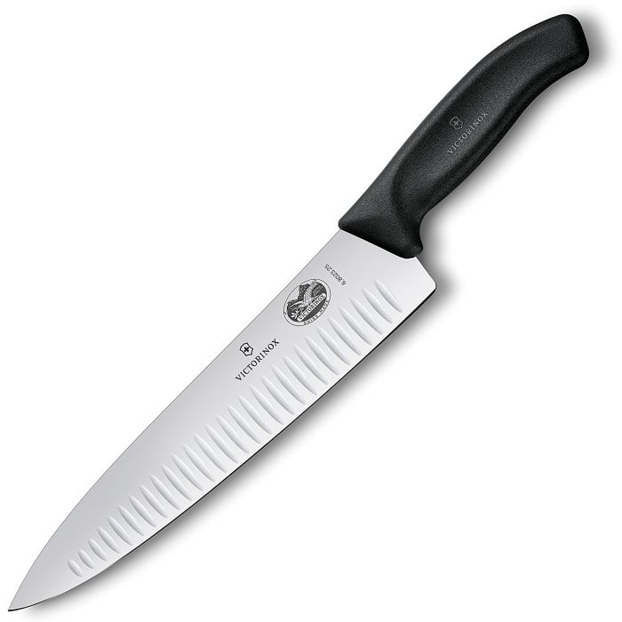 Victorinox black household knife with pitted blade 6.8023.25