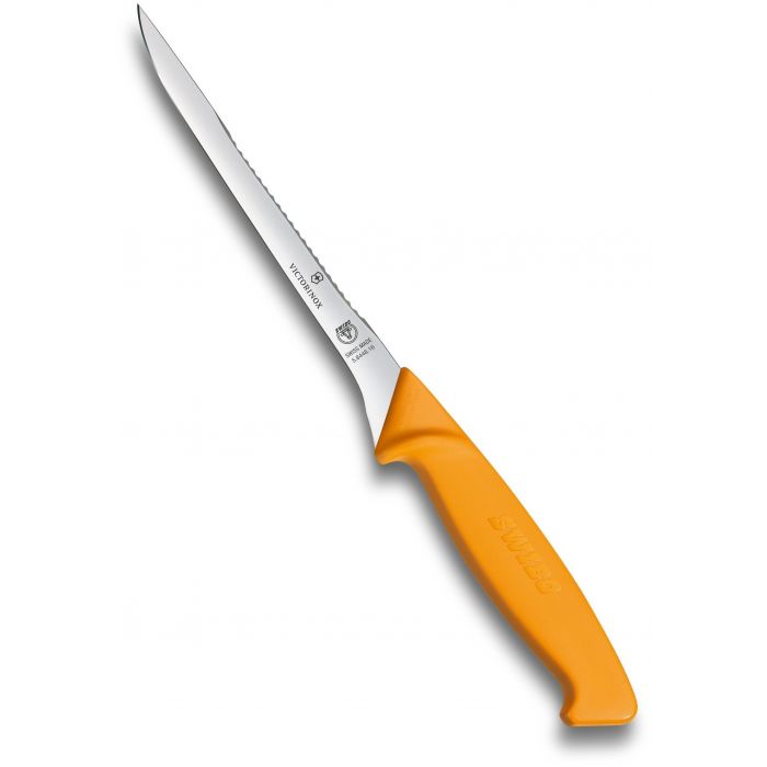 Victorinox Swibo Fish filleting knife narrow handle flex blade with scalers