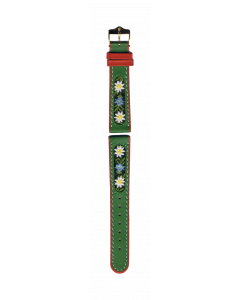 B-Watch Bracelet Edelweiss vert/rouge 14 mm