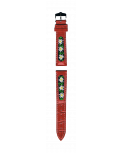 B-Watch Bracelet Edelweiss rouge 18 mm fermoir argent