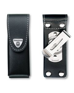 Victorinox Etui en cuir noir 111 mm 1-4 épaisseurs avec clip pivotant