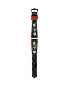 B-Watch Bracelet Edelweiss noir/rouge 14 mm