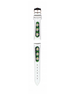 B-Watch Bracelet Edelweiss blanc 16 mm fermoir couleur rouille