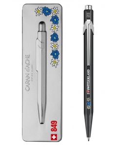 Caran d'Ache Pop Line Totally Swiss Black Edelweiss Ballpoint pen with Box