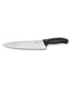 Victorinox black household knife with pitted blade