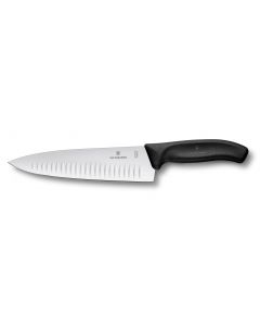 Victorinox black household knife with pitted and very large blade
