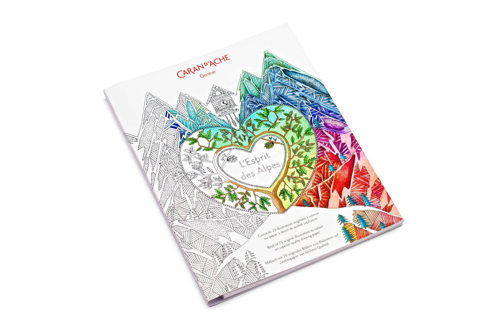 Caran d Ache Carnet de coloriage pour adulte L Esprit des Alpes SHARE