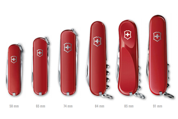 Swiss Army Knife Size Chart